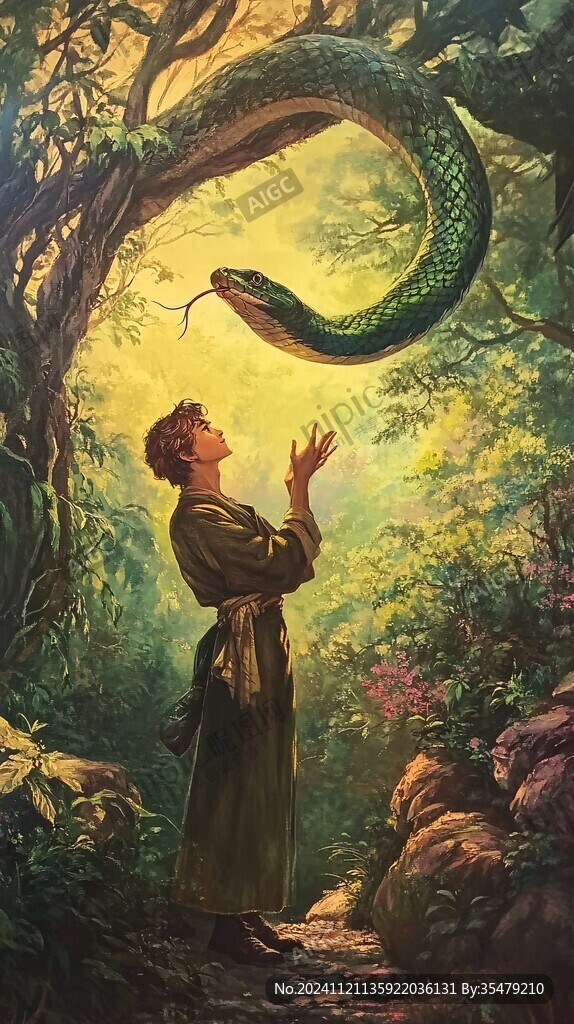蛇年月份系列插畫