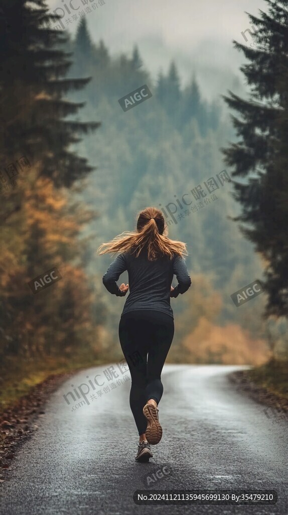 美女奔跑背影