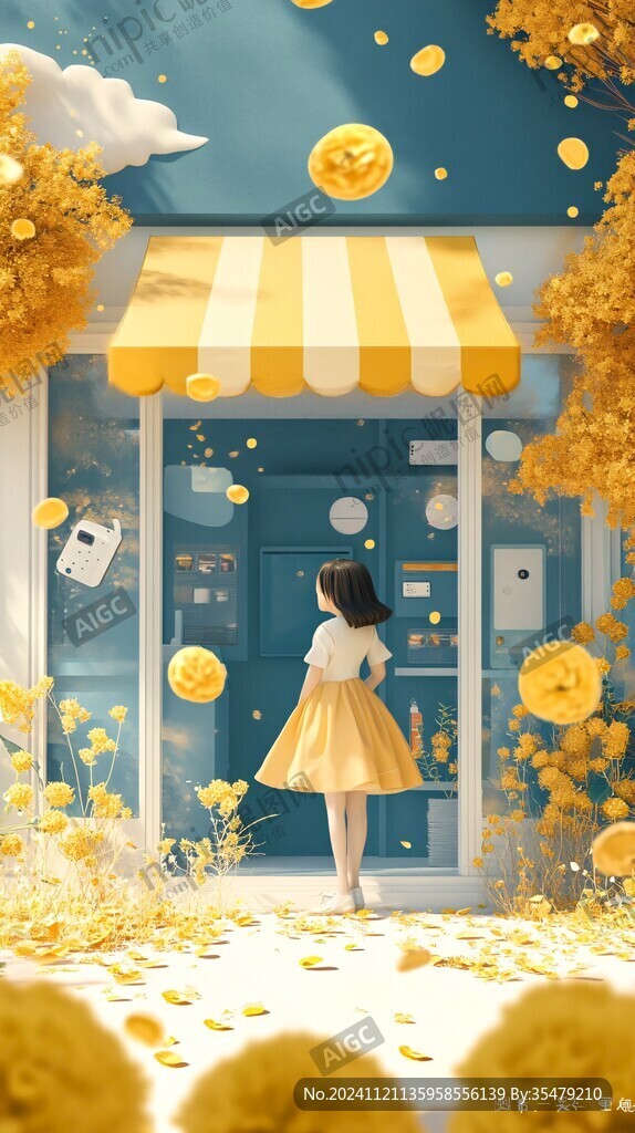 秋天治愈插畫