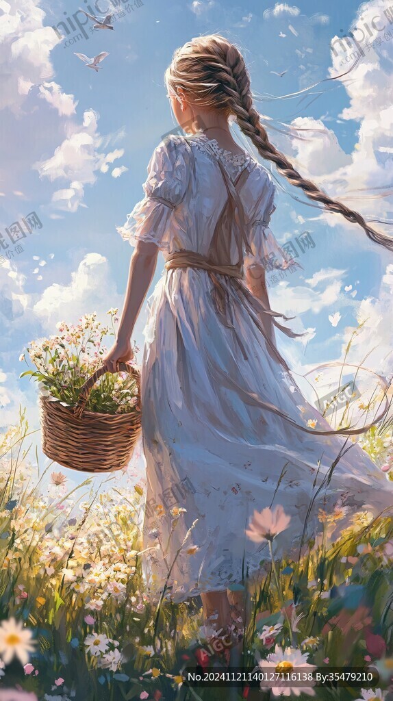 唯美意境少女插畫(huà)