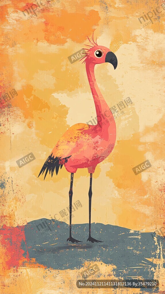 火烈鳥插畫