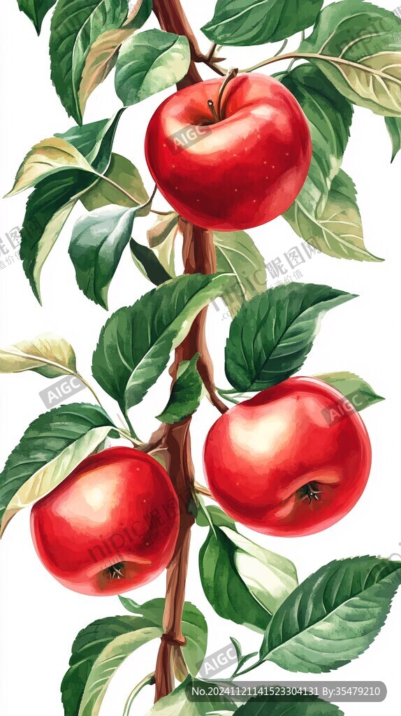 紅蘋果插畫
