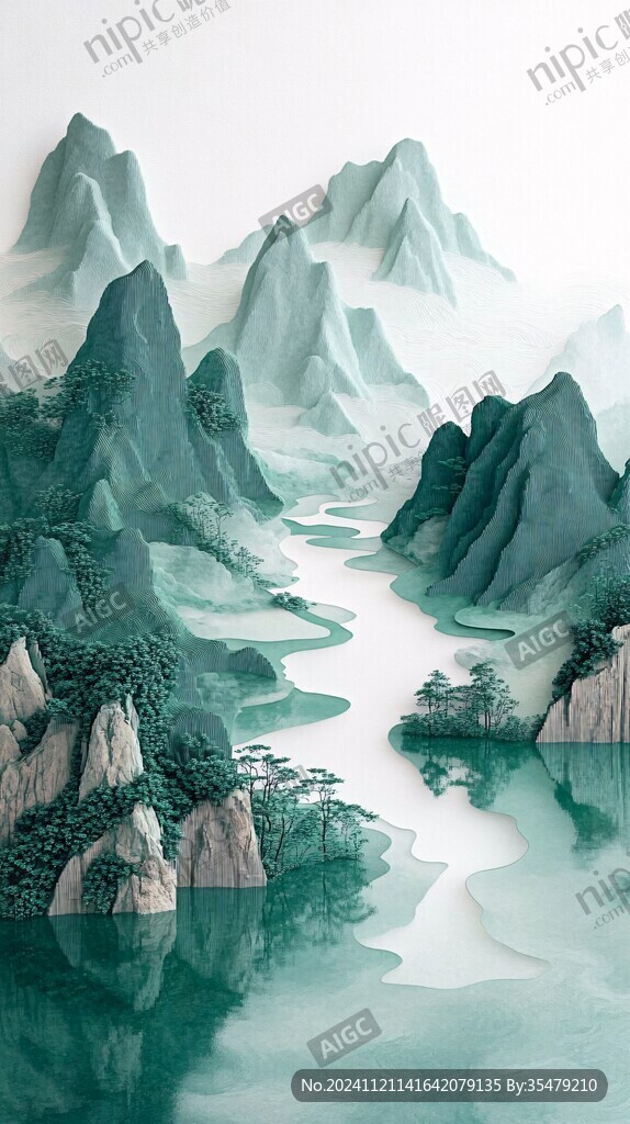 新中式青綠山水