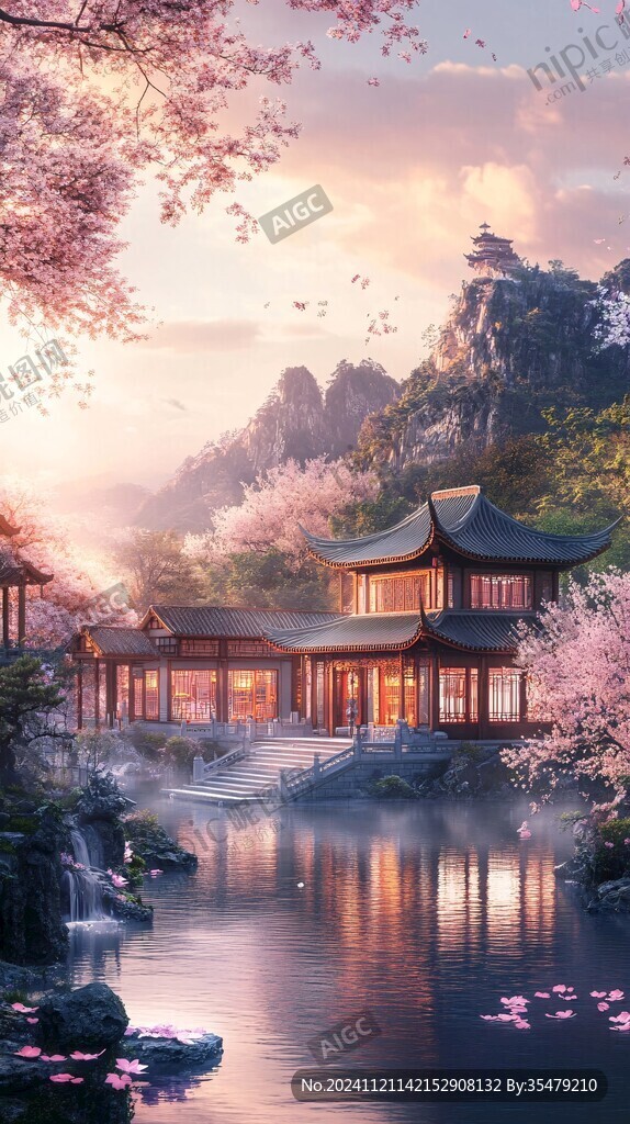 山水樓閣雅致意境風(fēng)