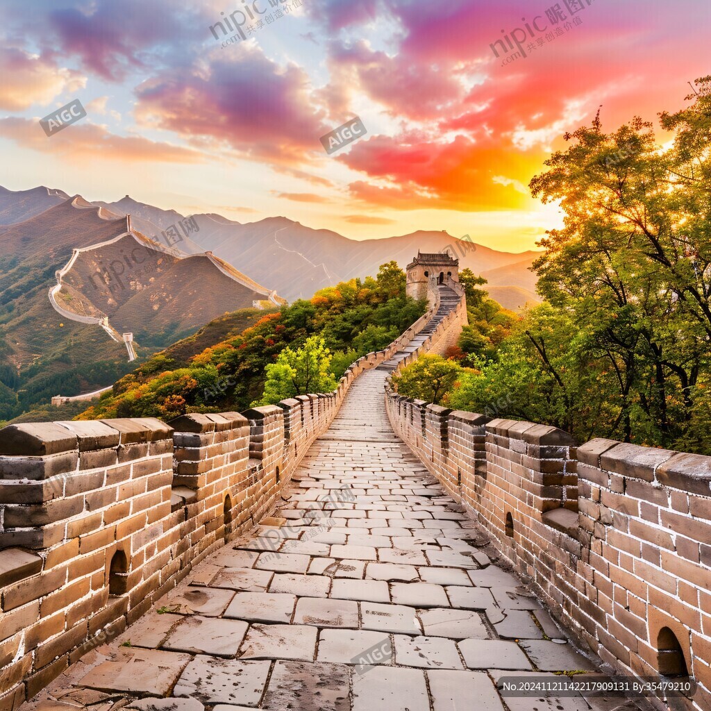 落日下的長(zhǎng)城