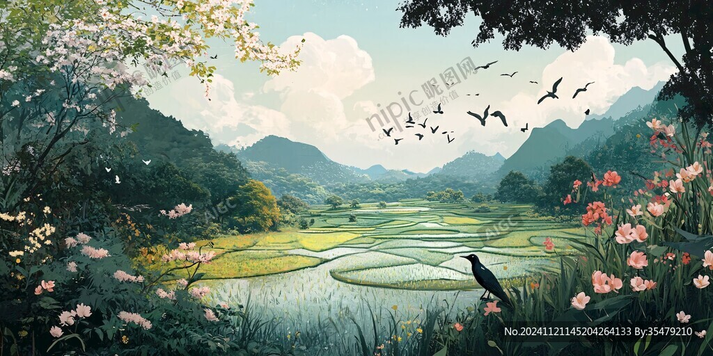 融水縣風(fēng)光插畫