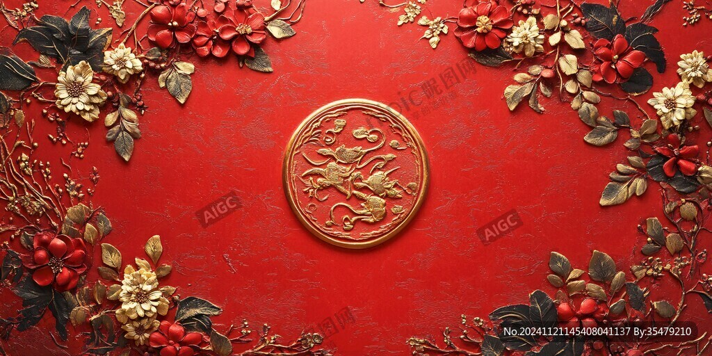紅金婚禮背景