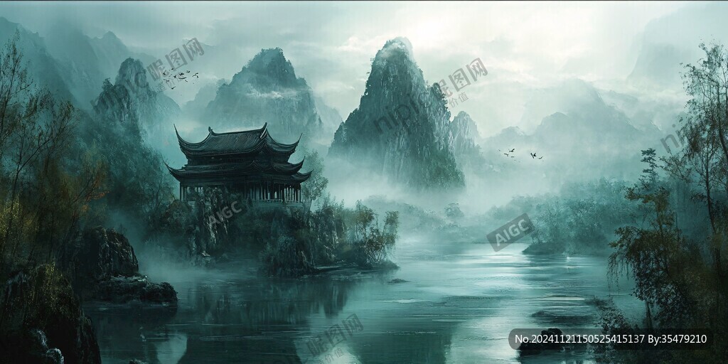 古風山水場景