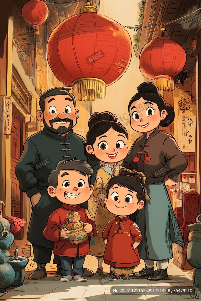 過年場景插畫