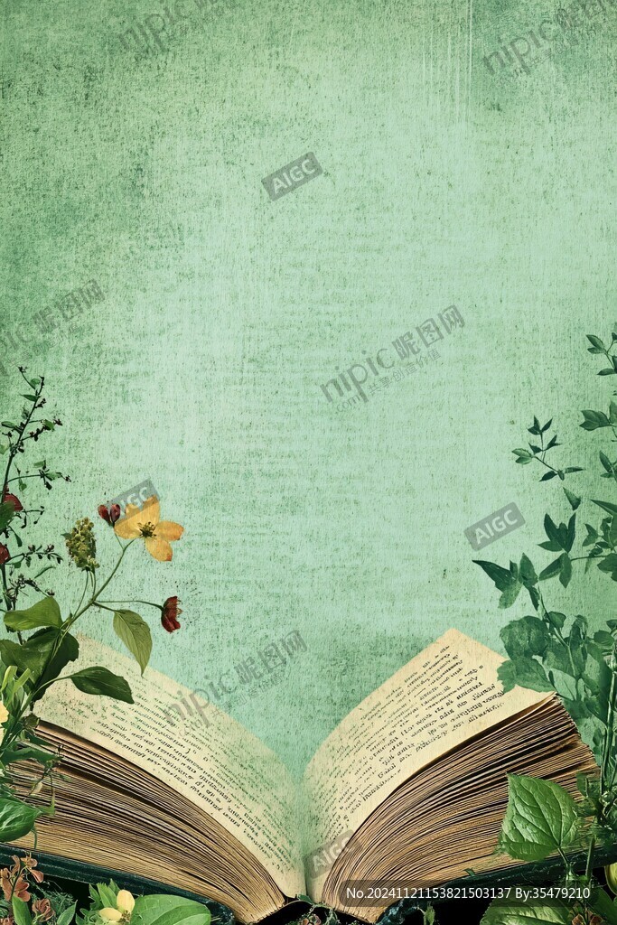 植物書本背景