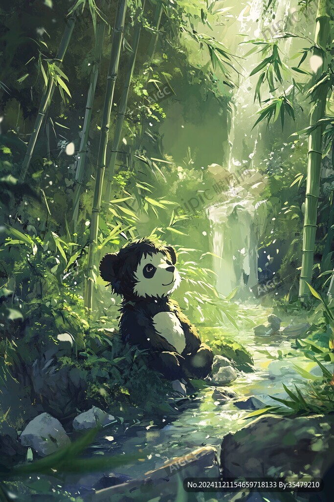 陽光下的熊貓