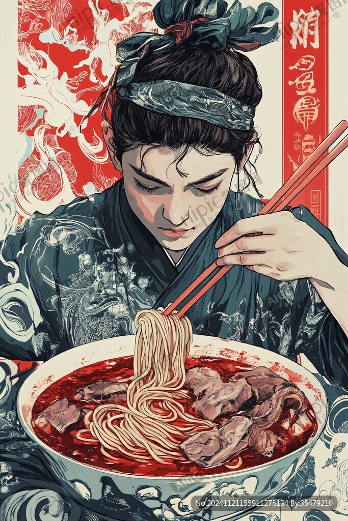 拽面海報插畫