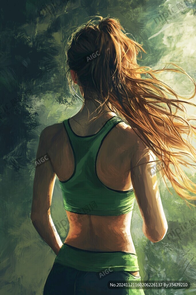 慢跑美女側影