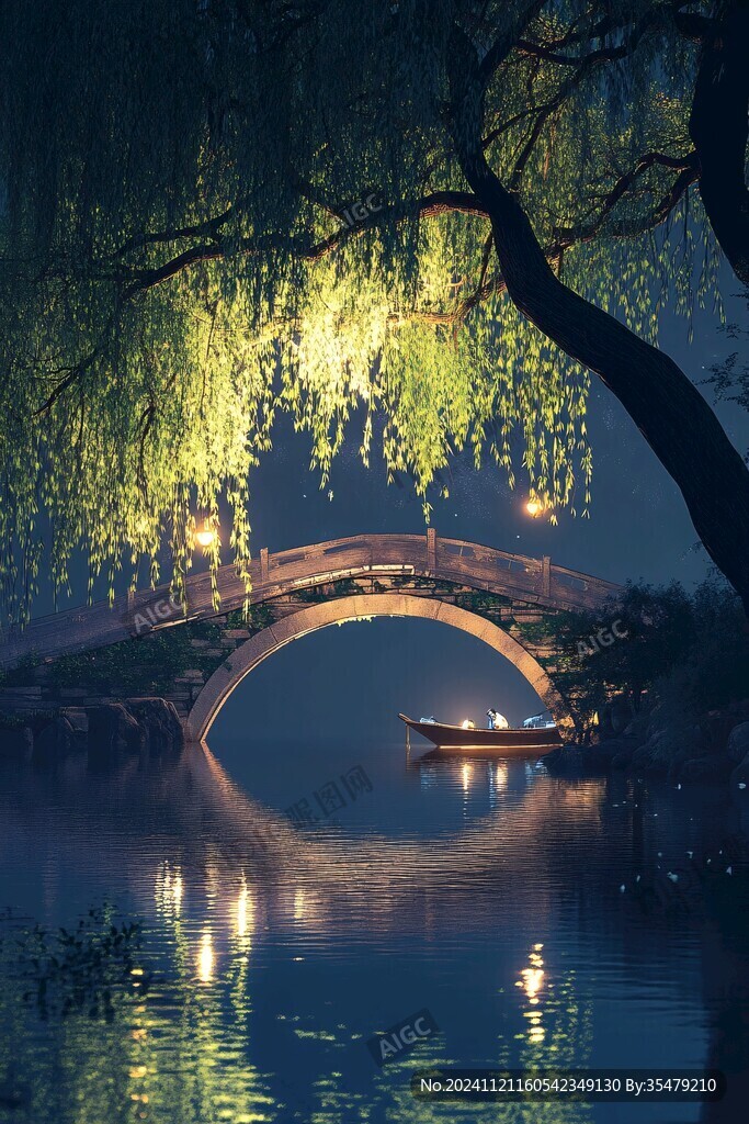 拱橋垂柳