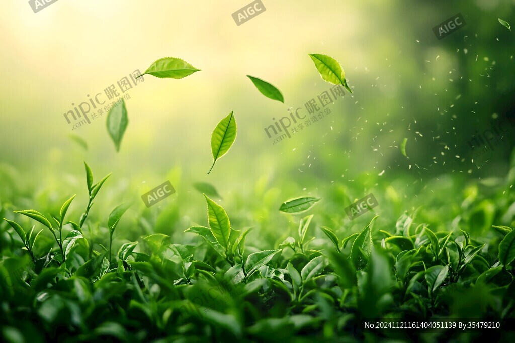 飄逸的茶葉