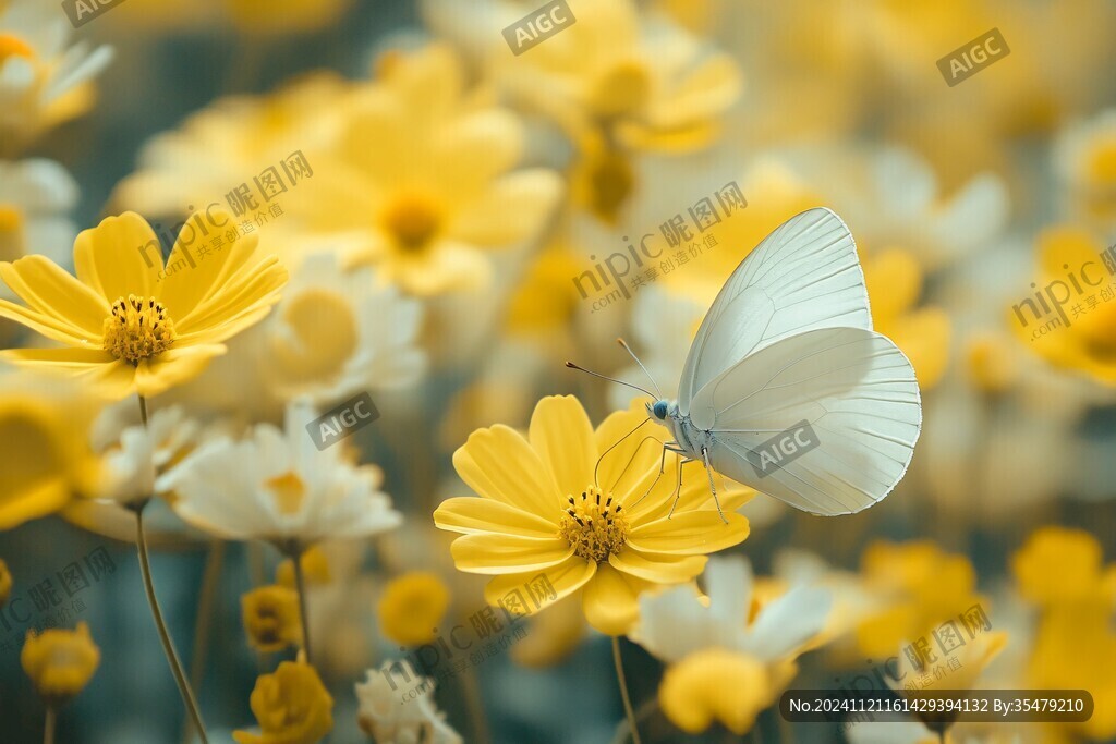 黃色菊花蝴蝶
