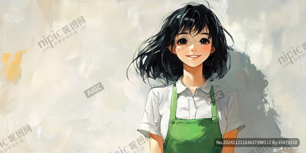 清純女孩插畫