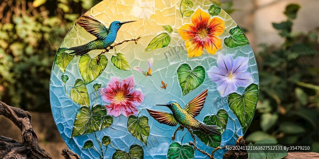 3d立體浮雕花鳥