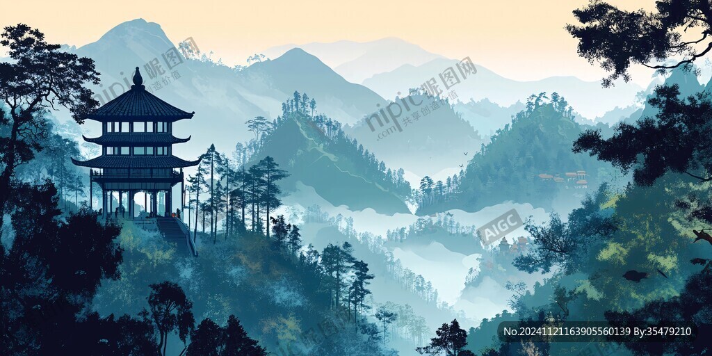 愛(ài)晚亭插畫