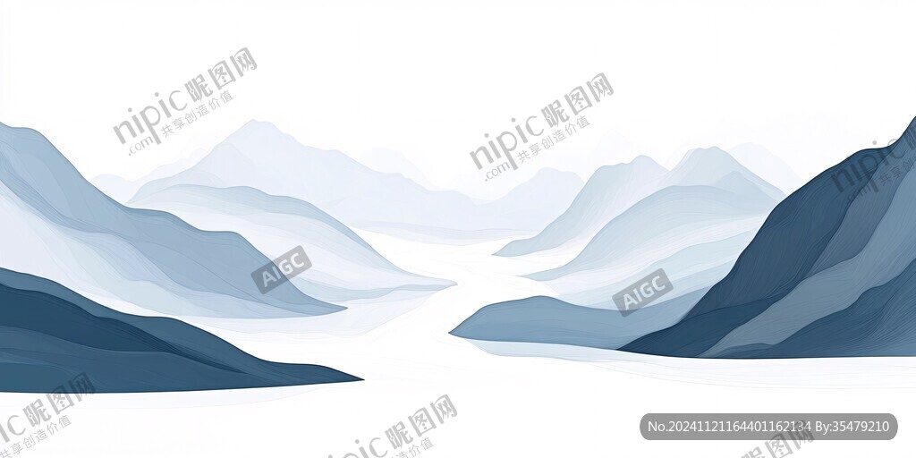 卡通簡約山水