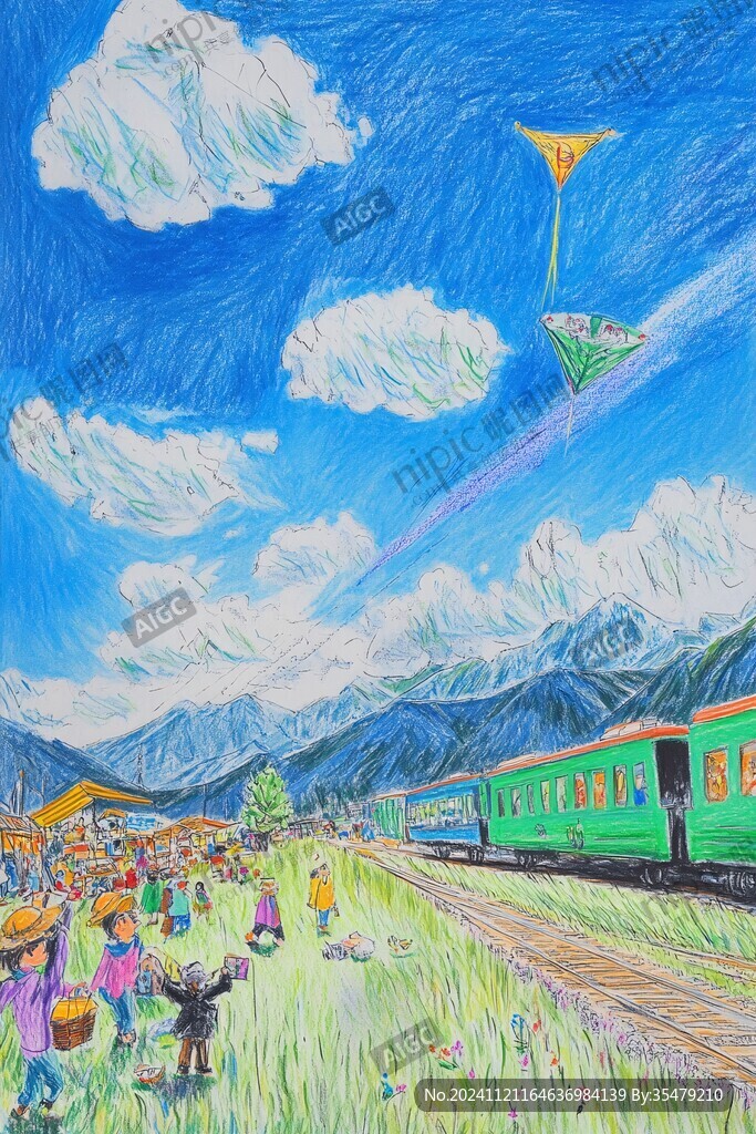 離別的車站繪畫