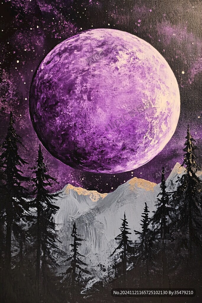 月夜裝飾畫