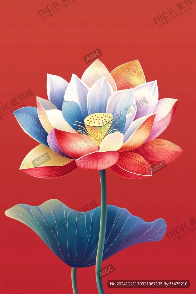 蓮花插畫啊