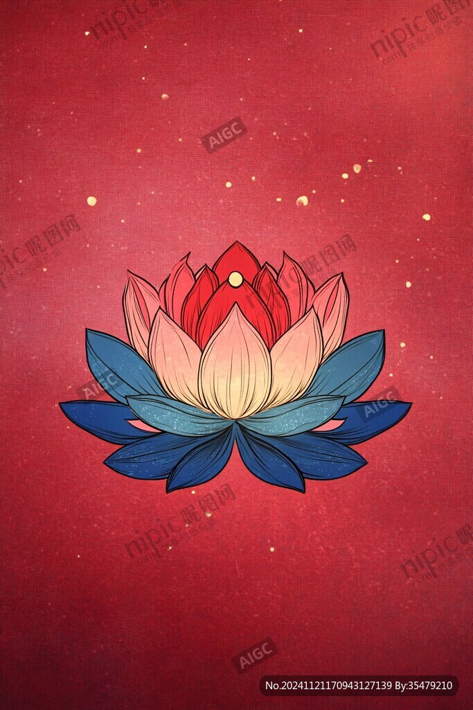 蓮花燈插畫