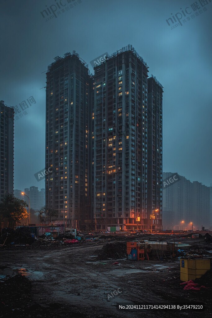 工地夜色