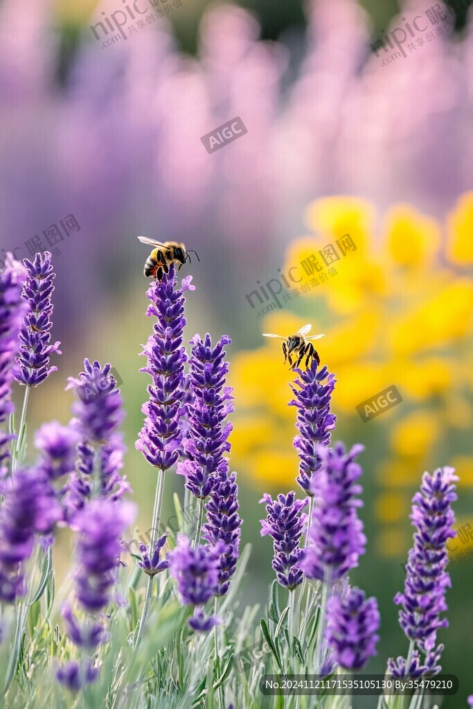蜜蜂飛薰衣草