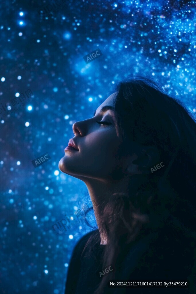 星辰大海女孩背影