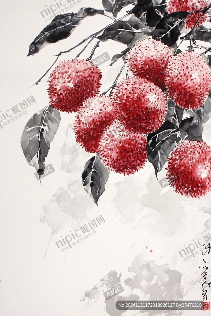 豐收荔枝畫