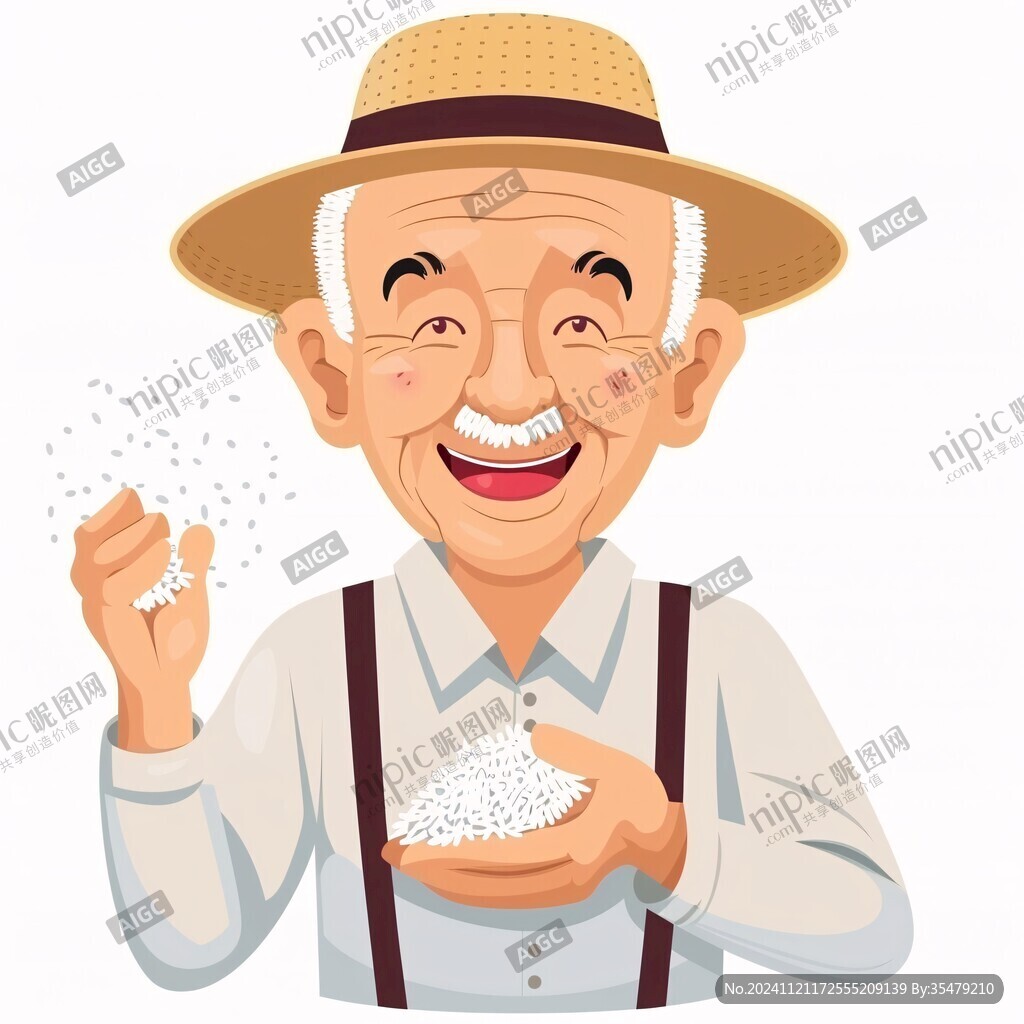 卡通農(nóng)家老太太老頭