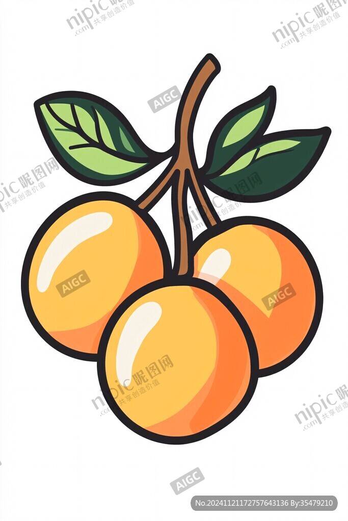 黃皮果插畫