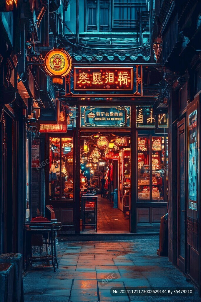 煙酒茶鋪夜景