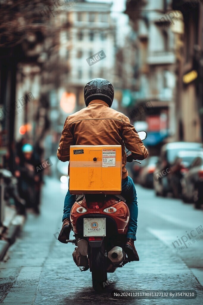 送快餐的摩托車