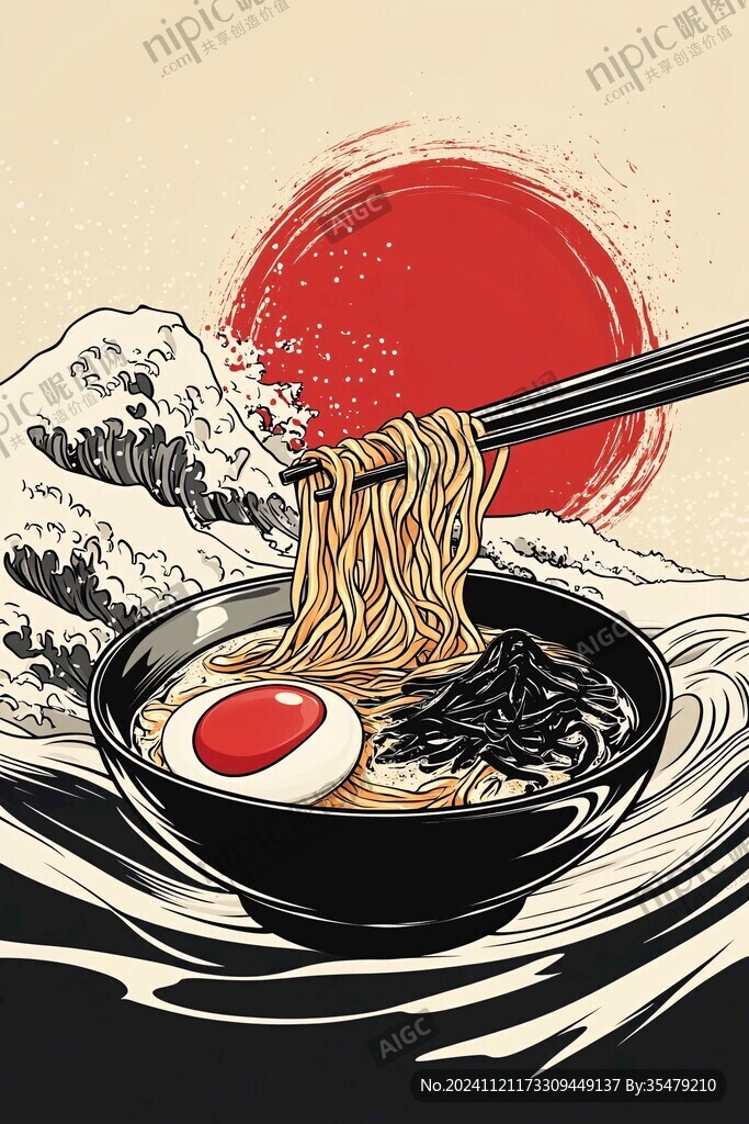 美味拉面插畫