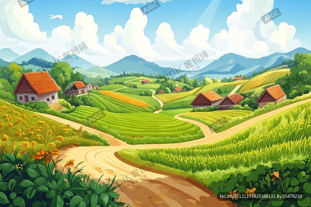 鄉村田園插畫