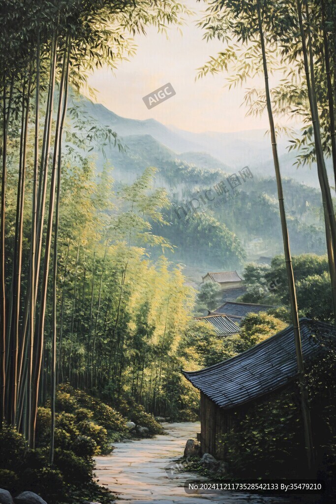 意境山水竹林裝飾畫