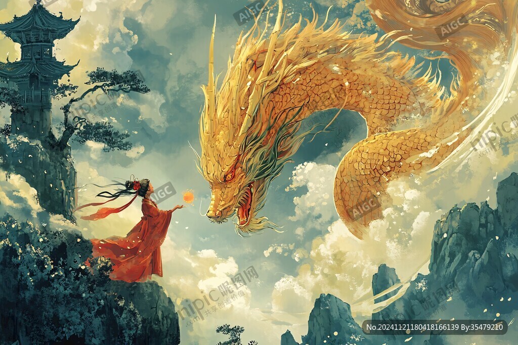 古風龍插畫