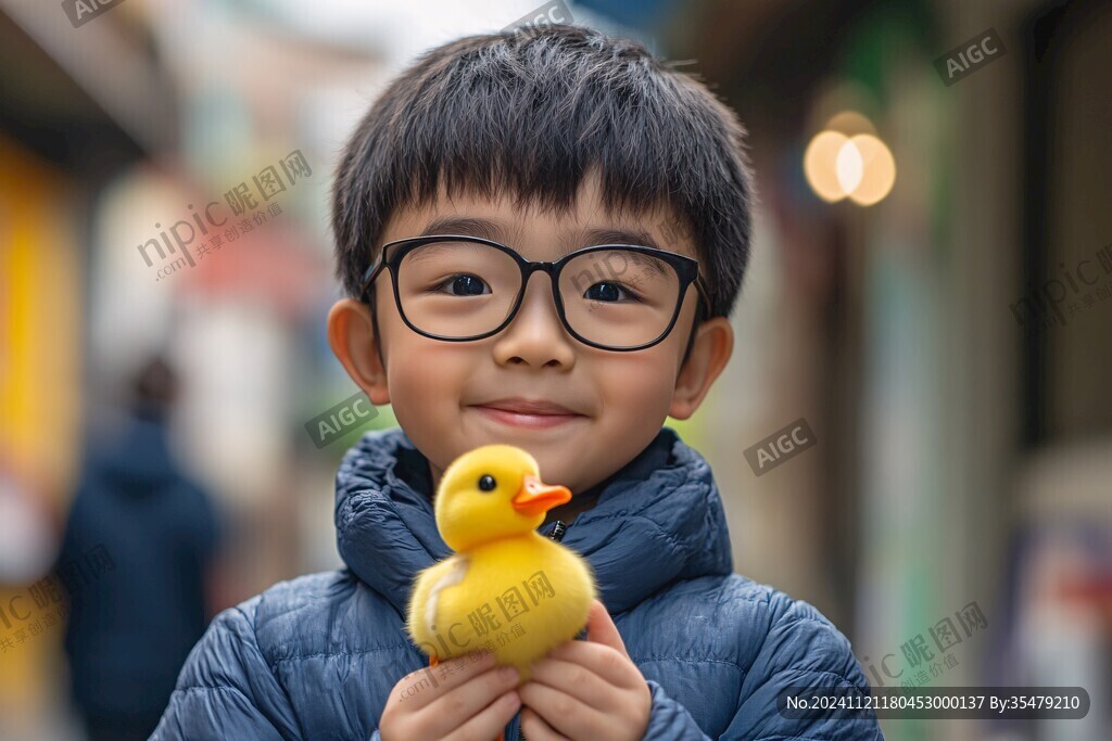 戴眼鏡小男孩
