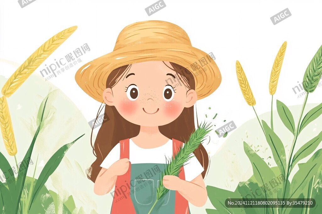 小滿卡通插畫