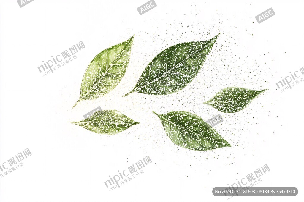 樹葉漸變手繪
