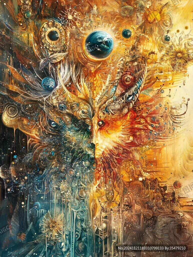 鳳凰球插畫