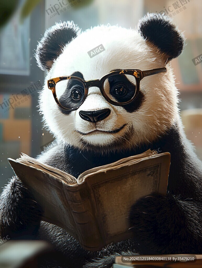 寫實熊貓插畫
