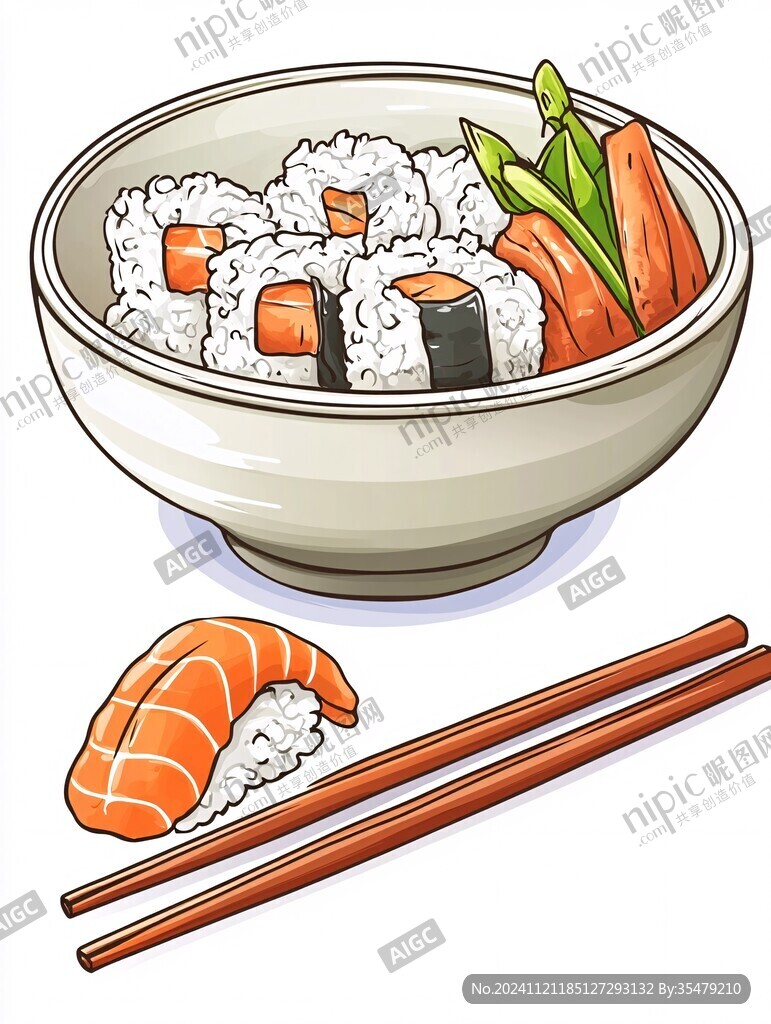 手繪卡通壽司