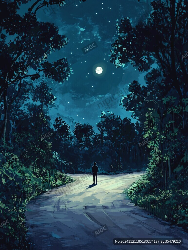 美好的夜晚插畫