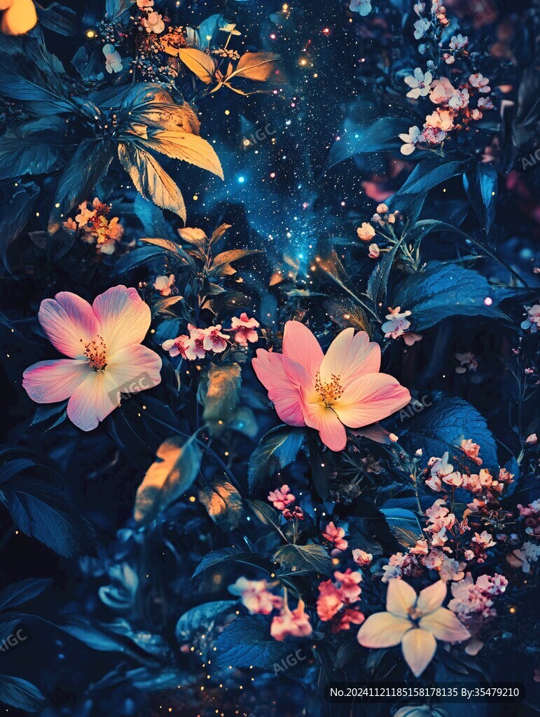 唯美夜景花卉