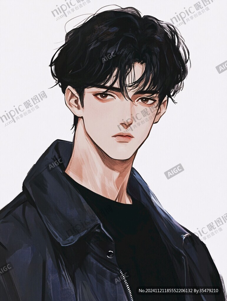 男生頭像插畫
