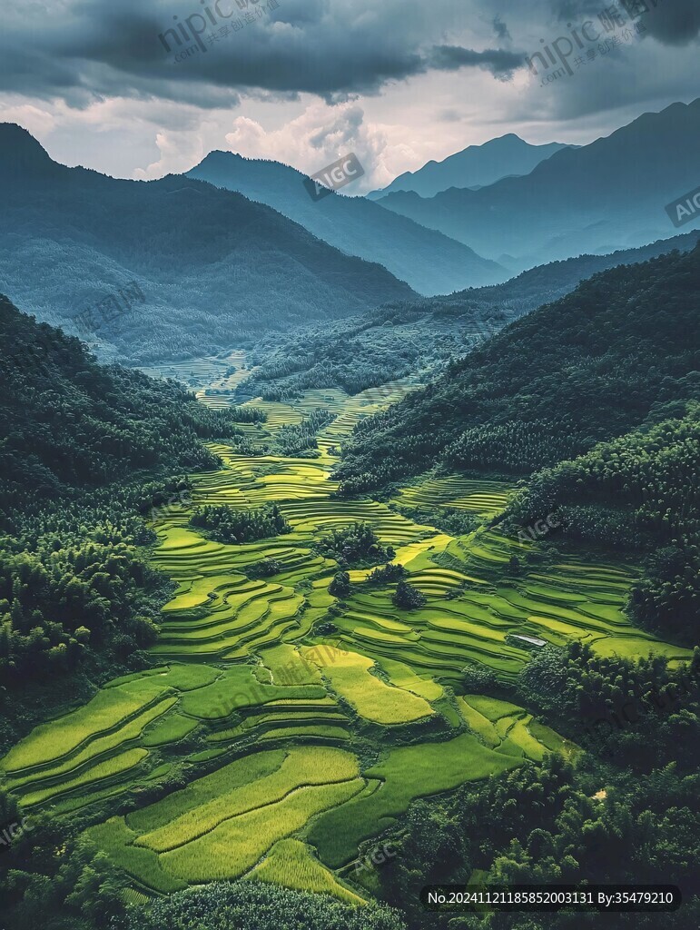 色彩農(nóng)田自然風(fēng)光